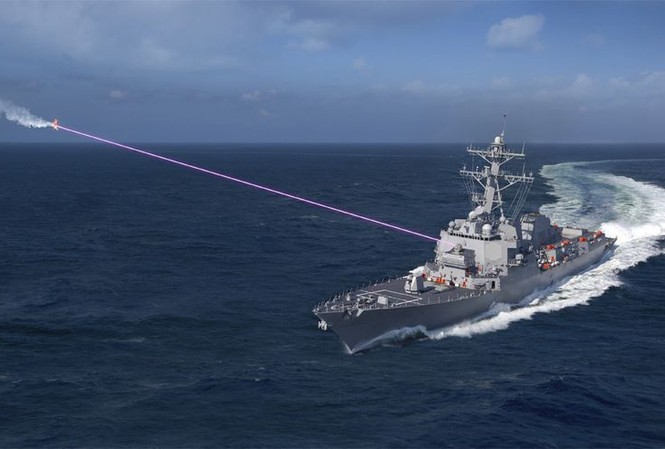 Mỹ đưa vũ khí laser lên tàu chiến Mỹ đưa vũ khí laser lên tàu chiến