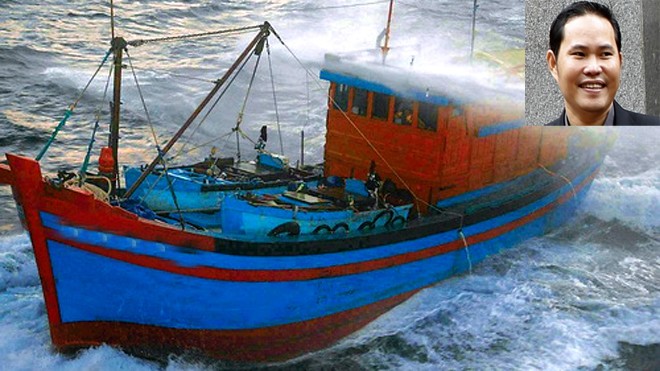 TƯỜNG THUẬT tại hiện trường: Ngư dân Việt tiến gần giàn khoan 981 Tàu cá Việt Nam bị vòi rồng của tàu Trung Quốc tấn công. ảnh: T.L