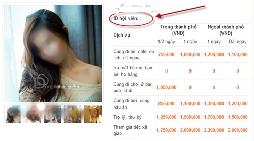 Dịch vụ mai mối online hút khách ngày đầu năm Bảng phí thuê người ngắn hạn và dài hạn trên một website mai mối. Ảnh: Hopdongtinhyeu.