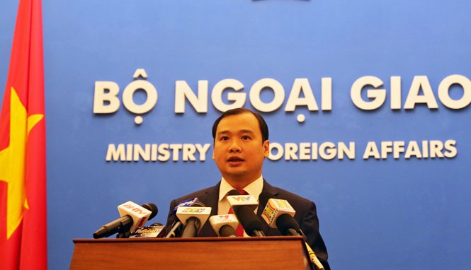 Việt Nam gửi công hàm phản đối Trung Quốc lên Liên Hợp Quốc Người phát ngôn Bộ Ngoại giao Lê Hải Bình trả lời báo chí chiều 15/5