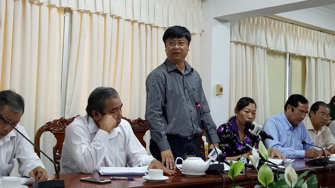 Đề xuất hỗ trợ công nhân công ty may bị cháy 3 tháng lương Ông Trương Quang Hoài Nam, Phó chủ tịch UBND thành phố Cần Thơ phát biểu Ảnh: Hòa Hội