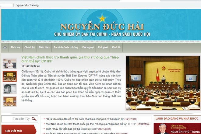 Khó xử lý tận gốc nhiều website mạo danh lãnh đạo Đảng, Nhà nước Một trong những website giả mạo được công bố. (Ảnh chụp màn hình)