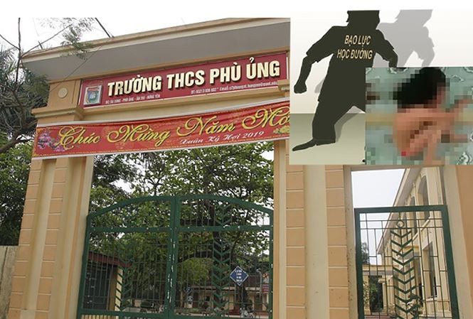 Chia sẻ 'bất ngờ' của hiệu trưởng trường nữ sinh bị lột quần áo đánh hội đồng Học sinh Hưng Yên bị đánh. (Ảnhr cắt từ clip)
