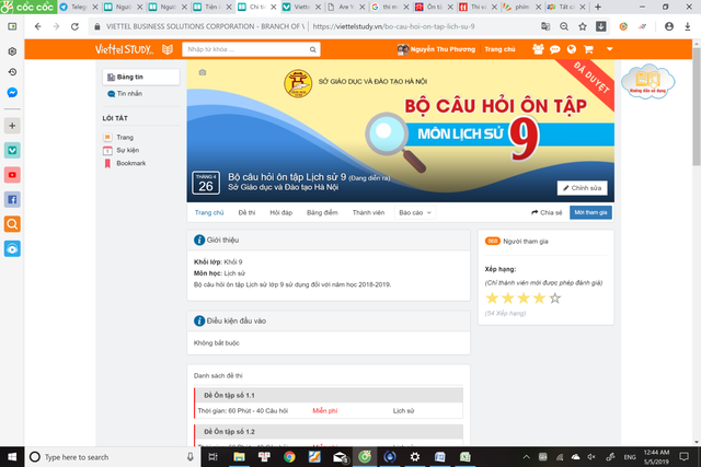 Hà Nội: Công bố 24 bộ đề ôn thi trực tuyến môn Lịch sử vào lớp 10 Sở GD&ĐT Hà Nội vừa đưa 24 bộ đề ôn tập môn Lịch sử lớp 9 lên trang mạng xã hội trực tuyến để học sinh truy cập và ôn tập miễn phí.