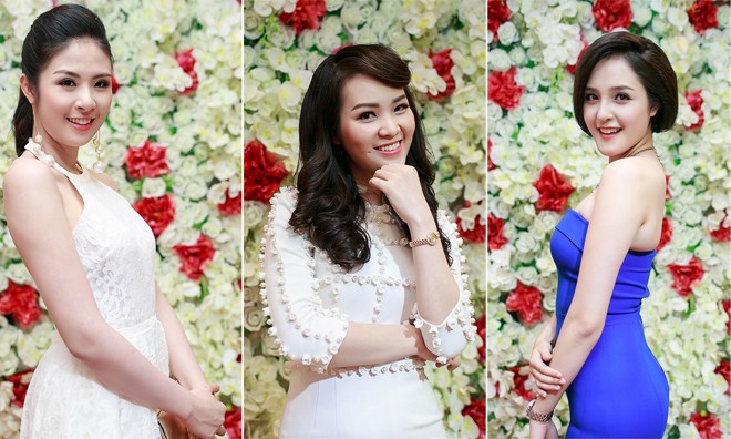 Các Hoa hậu, Á hậu rạng rỡ dự tiệc ở Hà Nội Ngọc Hân, Thụy Vân, Hoàng Anh rạng rỡ khoe sắc ở sự kiện.