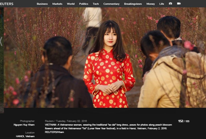 Hotgirl Việt góp mặt trong bộ ảnh về 155 nước của Reuters Hình ảnh của Kiều Trinh xuất hiện trên Reuters.