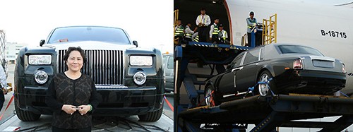 Xe siêu sang Rolls-Royce tứ quý 7 của bà Dương Thị Bạch Diệp Bà Diệp ra sân bay đón xế hộp năm 2008. Ảnh: Hoàng Lộc.