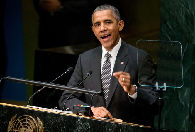 THẾ GIỚI 24H: Ông Obama chỉ trích Nga, Trung Quốc tại LHQ Tổng thống Mỹ Barack Obama phát biểu trước Đại Hội đồng Liên Hợp Quốc hôm 28/9 tại New York. Ảnh: AP