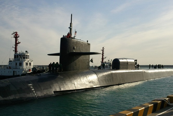 Tàu ngầm tấn công hiện đại của Mỹ tới cảng Hàn Quốc Ảnh: US Navy