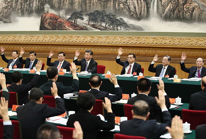 Đại hội XIX Trung Quốc thông qua dự thảo sửa đổi Điều lệ Đảng Ảnh: Tân Hoa Xã