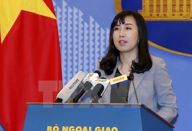 Việt Nam lên tiếng về những diễn biến gần đây tại Catalonia Người phát ngôn Bộ Ngoại giao Lê Thị Thu Hằng. (Ảnh: Văn Điệp/TTXVN)