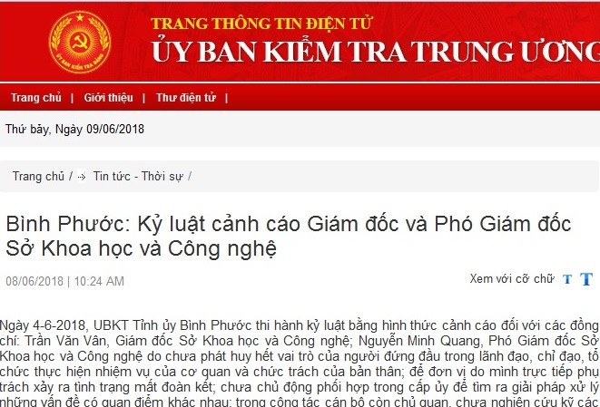 Kỷ luật cán bộ chủ chốt 2 tỉnh Kỷ luật cán bộ chủ chốt 2 tỉnh