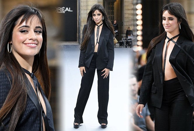 Camila Cabello để ngực trần catwalk Giọng ca "Havana" tạo dáng thần thái tự tin mặc dù không phải là người mẫu chuyên nghiệp.