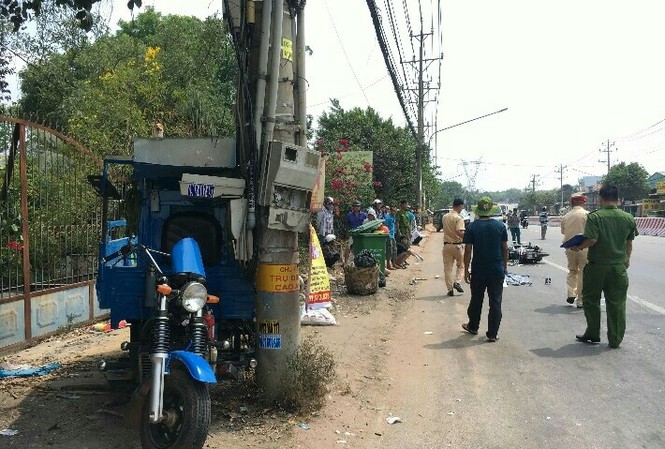 Nam sinh chạy ngược chiều bị xe ba gác tông tử vong Hiện trường vụ tai nạn
