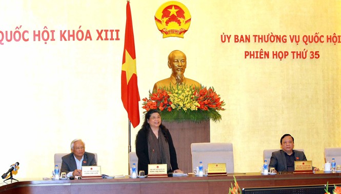 Phải chống bức cung, nhục hình Phó Chủ tịch Quốc hội Tòng Thị Phóng phát biểu. ảnh: Doãn Tấn/TTX.