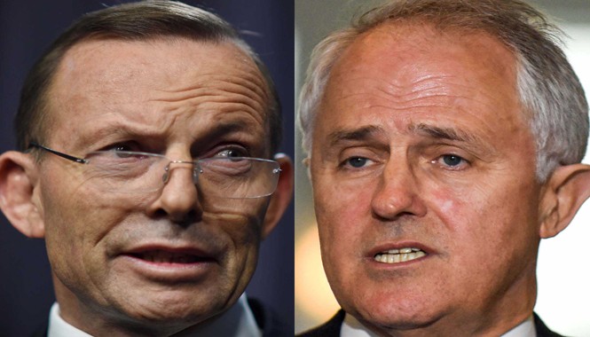 Úc có Thủ tướng mới Ông Malcolm Turnbull (phải) hôm qua hạ bệ ông Tony Abbott và sẽ sớm nhậm chức Thủ tướng Úc. Ảnh: ABC.