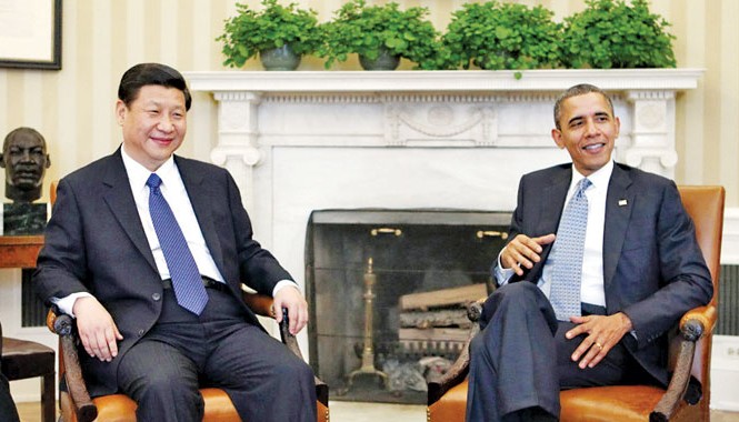 Ông Tập Cận Bình thăm Mỹ với tâm thế đương đầu Với tư cách Phó Chủ tịch Trung Quốc, ông Tập Cận Bình gặp Tổng thống Mỹ Barack Obama tại Nhà Trắng ngày 14/2/2012 . Ảnh: Xinhua.