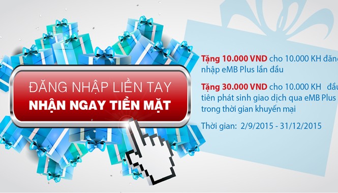 MB tặng quà ngay cho khách đăng ký mới DV ngân hàng điện tử MB tặng quà ngay cho khách đăng ký mới DV ngân hàng điện tử