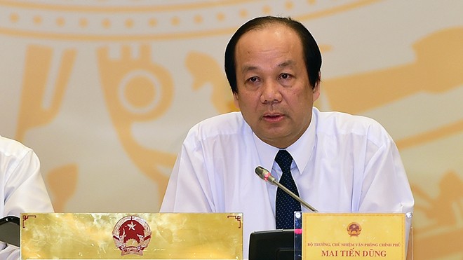Vụ ông Trịnh Xuân Thanh: Tiếp tục làm rõ trách nhiệm của tập thể, cá nhân Theo Bộ trưởng, Chủ nhiệm Văn phòng Chính phủ Mai Tiến Dũng, trong vụ việc Trịnh Xuân Thanh, tổ chức, cá nhân nào vi phạm tới đâu, kỷ luật của Đảng, pháp luật Nhà nước sẽ xử lý tới đó. Ảnh: TTXVN.