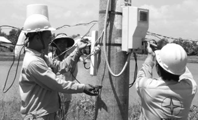 Đầu tư cấp điện nuôi tôm Cấp điện cho hộ dân nuôi tôm tại Trà Vinh.