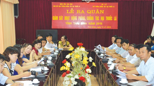 Tăng cường kiểm tra, giám sát việc thực hiện Luật Phòng chống tác hại của thuốc lá Lễ ra quân giám sát hoạt động phòng chống tác hại của thuốc lá tại địa bàn tỉnh Thái Bình