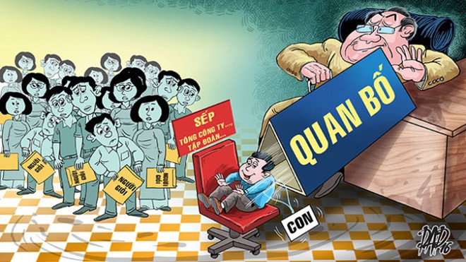 'Chạy' chức quyền: Phong bì lớn, va-li nhỏ Làm sao dẹp nạn “con ông cháu cha”? Tranh minh họa: Tuổi Trẻ