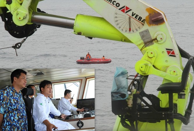 Tiếp tục tìm kiếm 9 ngư dân Nghệ An mất tích Lực lượng cứu hộ dùng robot hải quân tiếp cận tàu cá bị chìm. ảnh: PV