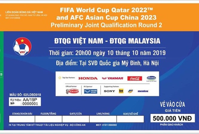 10 giờ hôm nay, bán vé online trận thư hùng Việt Nam - Malaysia Thông báo bán vé online