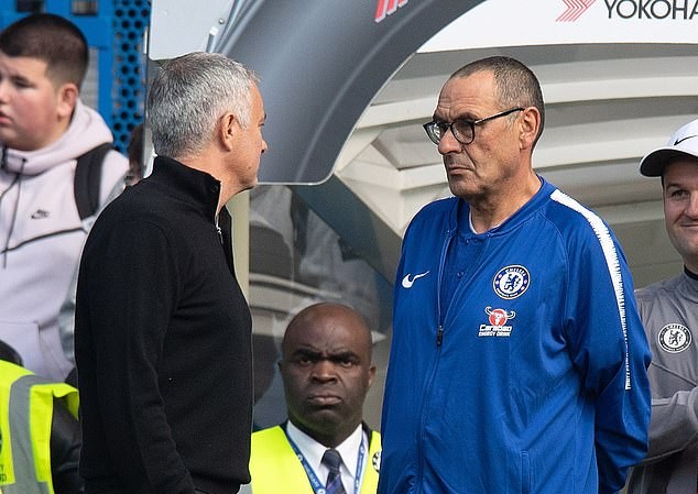 HLV Chelsea lên tiếng về vụ trợ lý bị Mourinho đuổi đánh tại sân Maurizio Sarri (áo xanh) đã lên tiếng nhận sai