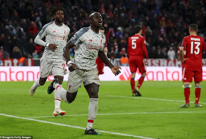 Hạ gọn Bayern Munich, Liverpool vào tứ kết Champions League Sadio Mane đóng vai người hùng của Liverpool