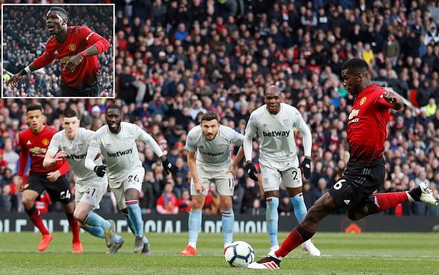 Pogba lập cú đúp phạt đền, M.U đánh bại West Ham Pogba lập cú đúp phạt đền