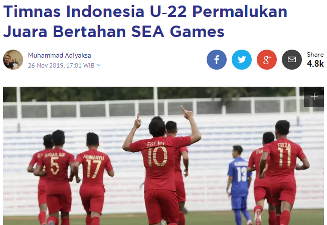 Báo Indonesia xát muối vào nỗi đau của U22 Thái Lan Báo Indonesia xát muối vào nỗi đau của U22 Thái Lan