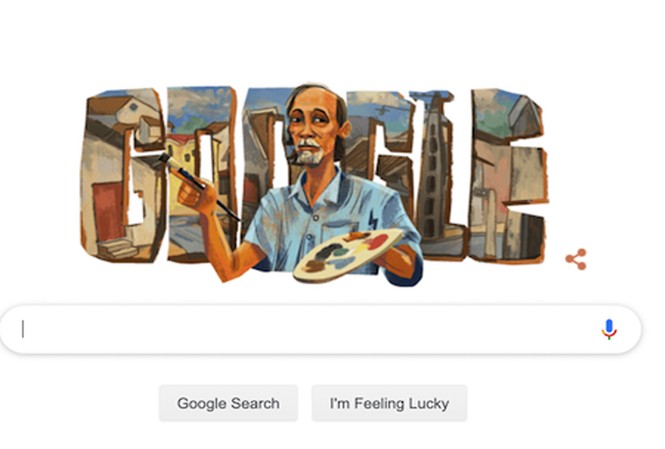 Google vinh danh cố họa sĩ Bùi Xuân Phái Bức vẽ họa sĩ Bùi Xuân Phái của Google Doodle.