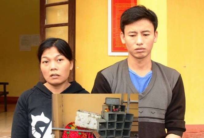 Vợ chồng rủ nhau tháo trộm hộp đệm trên đường cao tốc bán lấy hàng trăm triệu Cặp vợ chồng đạo chích và tang vật bị lấy trộm - Ảnh: Công an tỉnh Hà Nam cung cấp