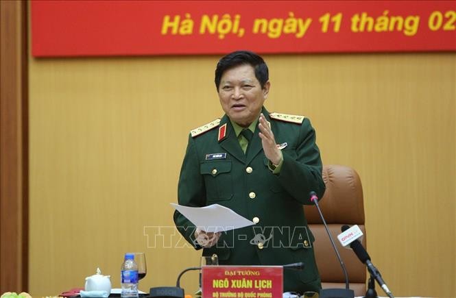 Duy trì nghiêm chế độ sẵn sàng chiến đấu Đại tướng Ngô Xuân Lịch, Ủy viên Bộ Chính trị, Bộ trưởng Bộ Quốc phòng - Ảnh: TTXVN