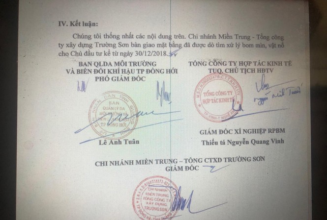 Sai phạm dự án vay gần 100 triệu USD: Ði du lịch nước ngoài vẫn ký nghiệm thu Ông Lê Anh Tuân (PGÐ) đang ở Ðài Loan nhưng vẫn có mặt ở hiện trường ngày 30/12/2018 để ký bàn giao mặt bằng sạch sau khi RPBMVN