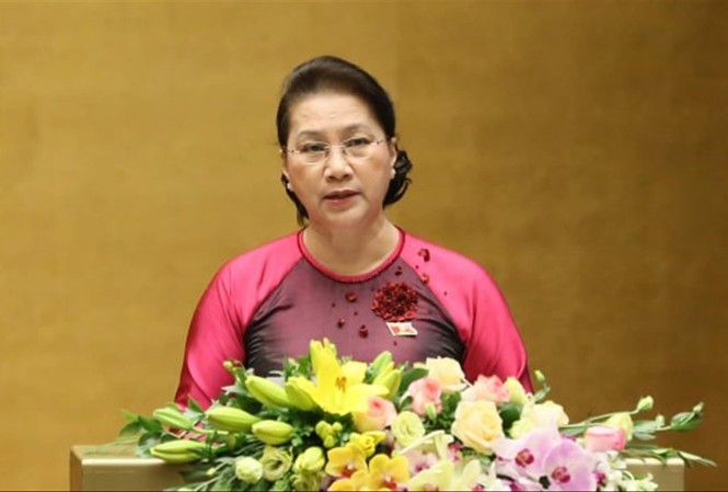Tình hình biển Ðông diễn biến khó lường Chủ tịch Quốc hội phát biểu khai mạc kỳ họp thứ 8, Quốc hội khóa XIV. Ảnh: Như Ý