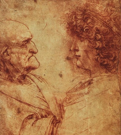 Bí ẩn đời tư danh họa Leonardo da Vinci Phác thảo chân dung một ông già bên cạnh Salai, người học trò mà Leonardo da Vinci yêu mến