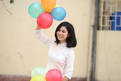 Cô gái 4 lần giành học bổng tài năng Lê Thị Thu Hiền
ảnh: VT