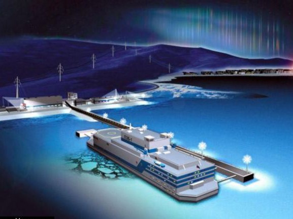 Cận cảnh nhà máy điện hạt nhân nổi đầu tiên thế giới Mô hình nhà máy điện hạt nhân nổi của Nga