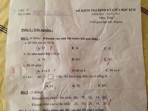 Những đề Toán tiểu học khiến dân mạng đau đầu Những đề Toán tiểu học khiến dân mạng đau đầu