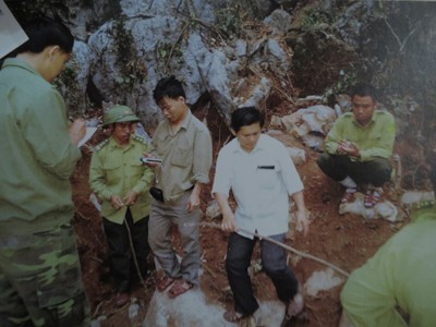 Giá ba cây huê có thể lên đến nghìn tỷ Đoàn công tác đo đếm tại hiện trường của 3 cây huê bị đốn hạ
