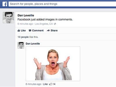 Facebook đã cho phép bình luận bằng ảnh Facebook đã cho phép bình luận bằng ảnh