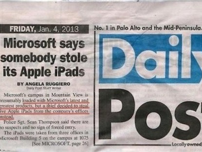 Trộm đột nhập trụ sở Microsoft lấy... iPad Trộm đột nhập trụ sở Microsoft lấy... iPad