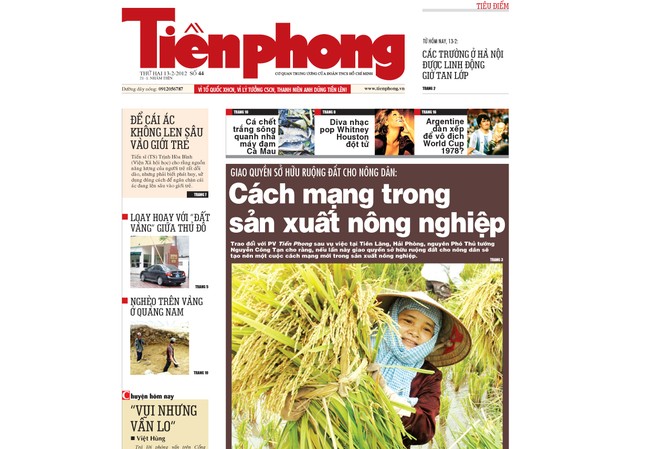 Tin bài chú ý trên Tiền Phong số 44 Tin bài chú ý trên Tiền Phong số 44