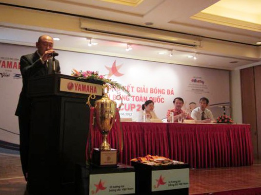 Họp báo công bố Giải bóng đá Thiếu niên, nhi đồng toàn quốc Cúp Yamaha 2012 Ảnh chụp tại buổi họp báo công bố giải