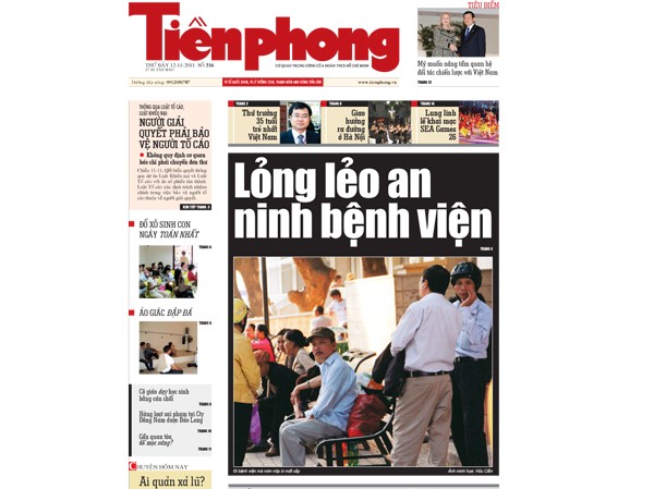 Tin bài đáng chú ý trên nhật báo Tiền Phong số 316 Tin bài đáng chú ý trên nhật báo Tiền Phong số 316
