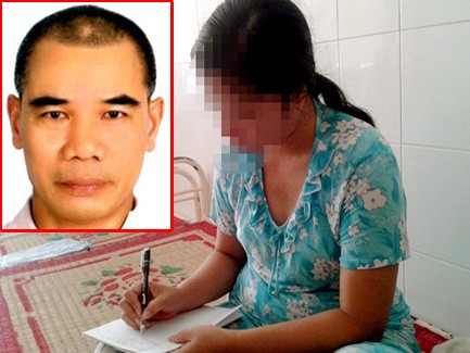 Sư 'bấm huyệt' khiến nữ bệnh nhân sưng tấy vùng kín Nạn nhân Lê Thị Vân đang điều trị tại Khoa thần kinh- Bệnh viện đa khoa hữu nghị Việt- Tiệp Hai Phòng viết tường trình gửi cơ quan công an (ảnh lớn) và Vũ Ngọc Liễm pháp danh Tì kheo Thích Long Tịnh (ảnh do nhà chùa cung cấp)
