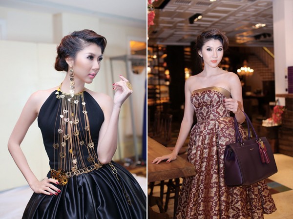Ngọc Quyên 'lăng-xê' mốt váy xòe tiểu thư Ngọc Quyên 'lăng-xê' mốt váy xòe tiểu thư