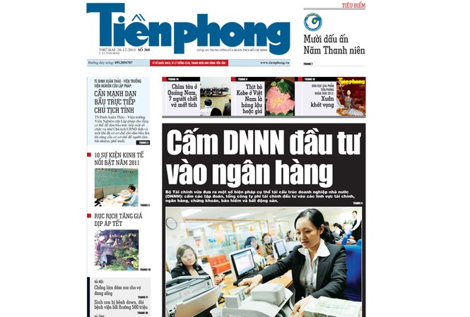 Tin bài chú ý trên Tiền Phong số 360 Tin bài chú ý trên Tiền Phong số 360
